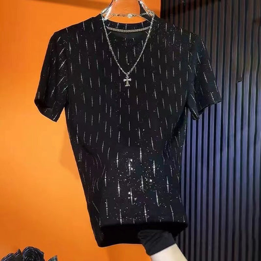 Men's Crew Neck Casual Half Sleeve Short Sleeve T-shirt Starry Top