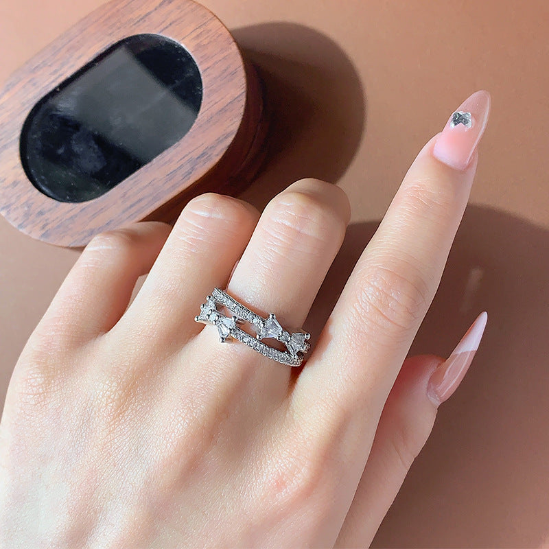 All-matching Graceful Non-fading Light Luxury Ring Female Zircon