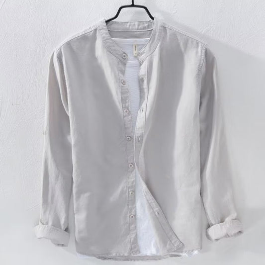 Loose Breathable Casual Long Sleeve Cotton Linen Shirt