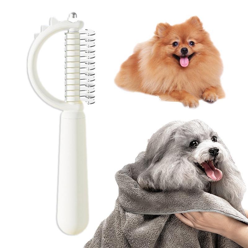 Cat Brush Self Cleaning Slicker Pets Grooming Tool With Cute Dinosaur Shape Double-sided Uses Shedding And Dematting Undercoat
