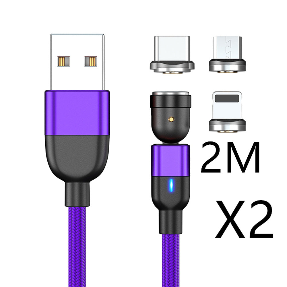 Magnetic Data Cable Threeinone 540-degree Rotation  Charging Cable Suitable