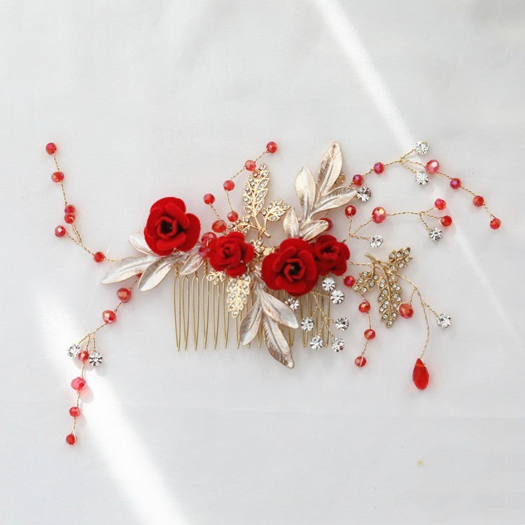 Bridal Antique Red Hair Accessories