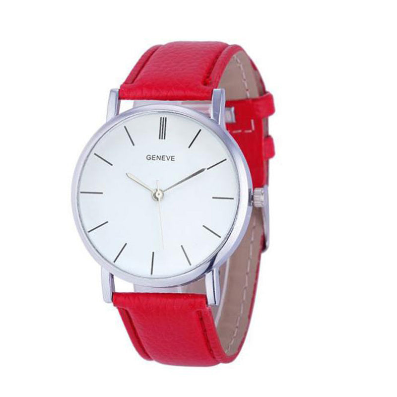 Belt Geneva Sport Watch PU Leather Strap