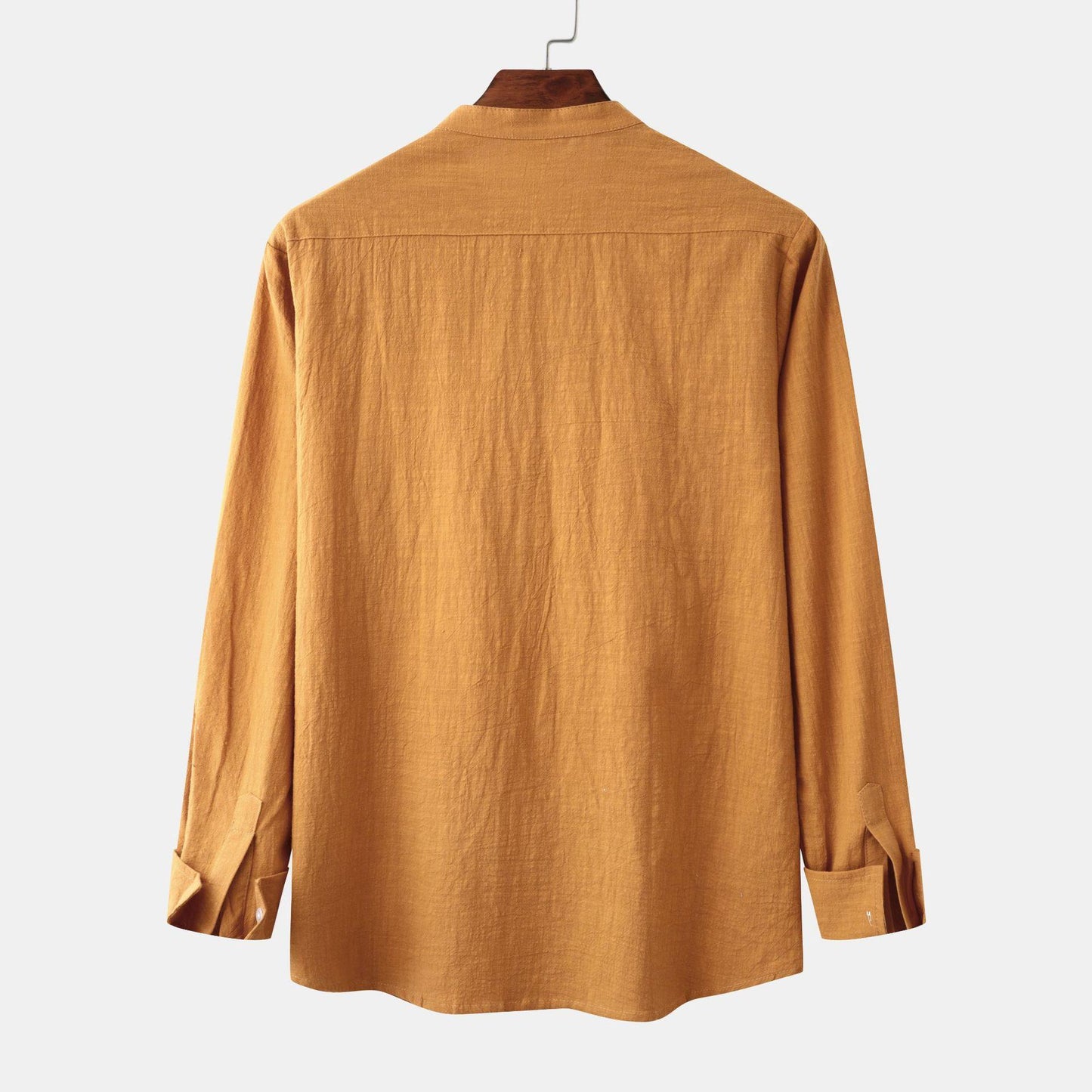 Men's Slim Solid Color Long Sleeve Shirt Casual Pants