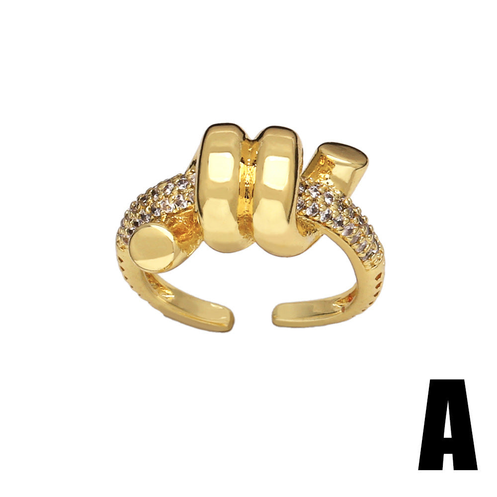 Selling Love Zircon Ring Women's Gold Plated
