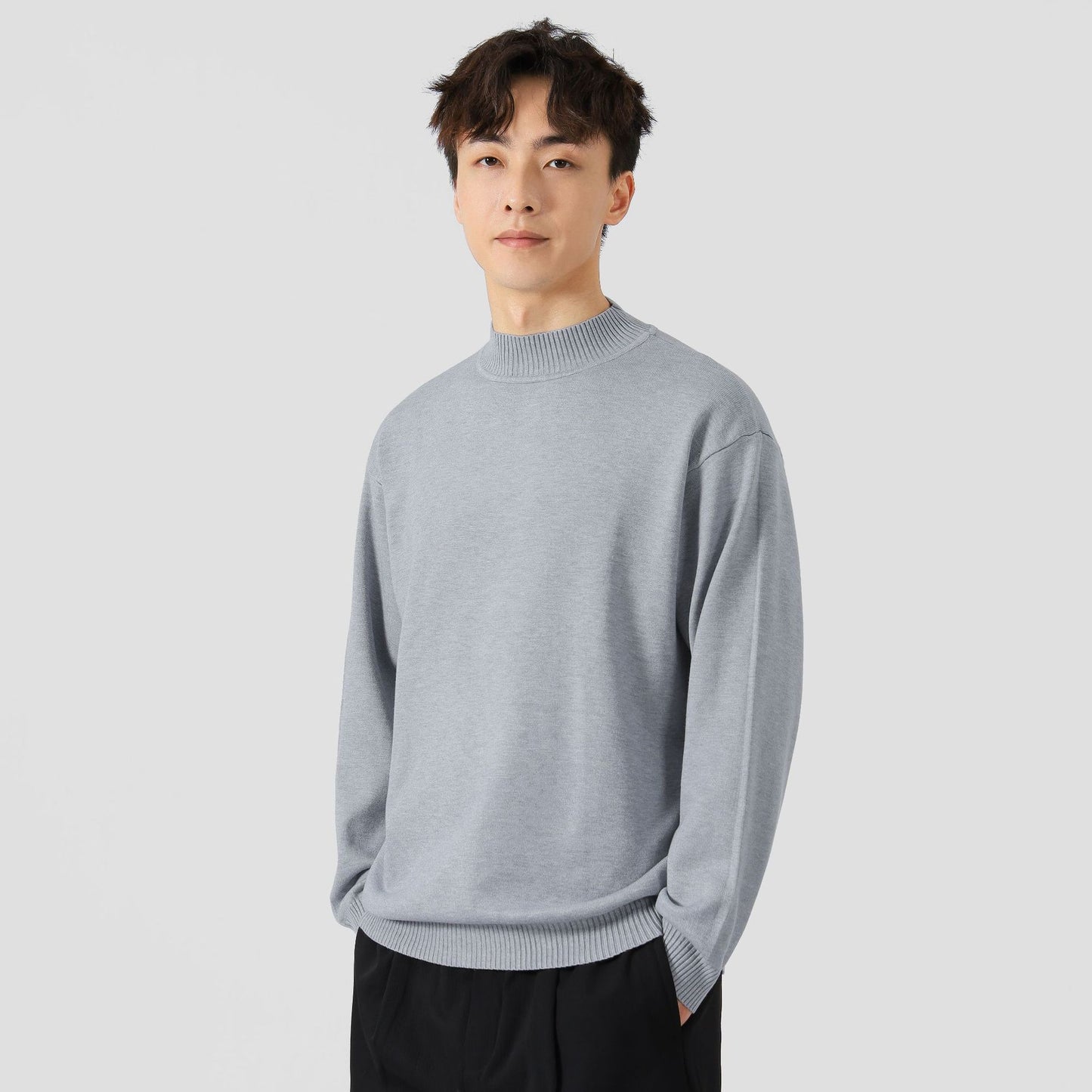 Solid Color Loose Inner Wear Leisure Warm Bottoming Long-sleeved Sweater