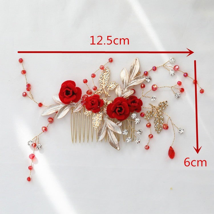 Bridal Antique Red Hair Accessories