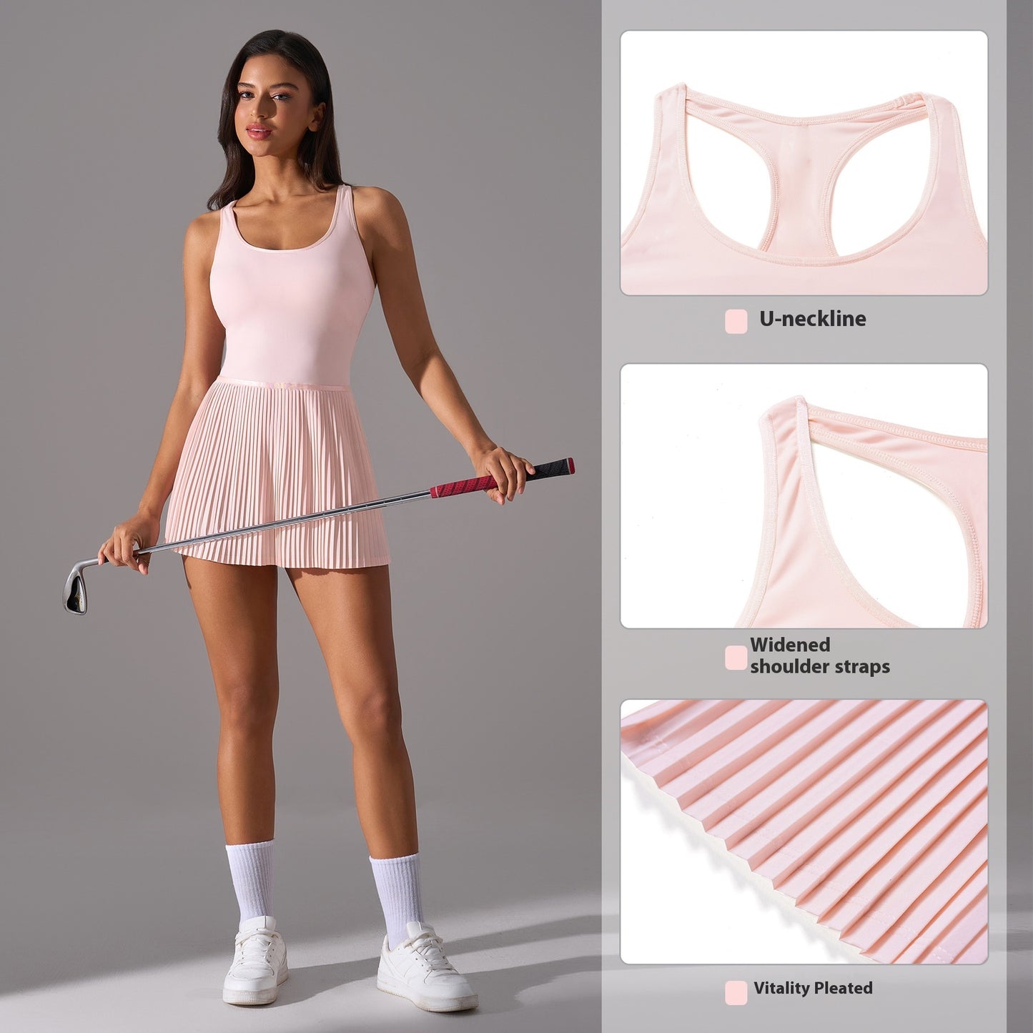 Anti-exposure Tennis Skirt Chest Pad Vest Dress