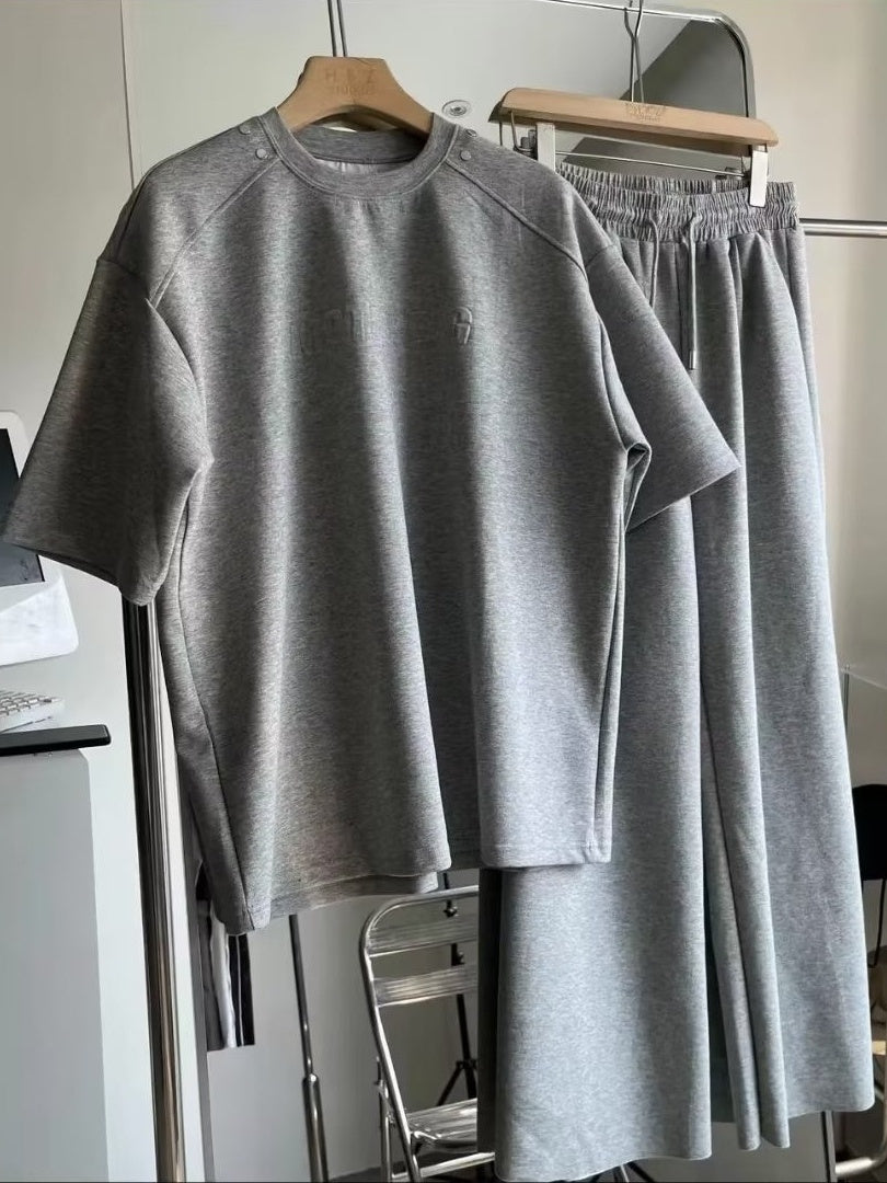 Men's Short-sleeved T-shirt Straight-leg Pants Casual Sports Suit