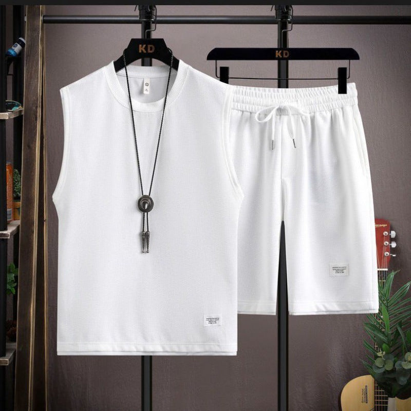 Summer T-shirt Casual Shorts Fashion Brand Ice Silk