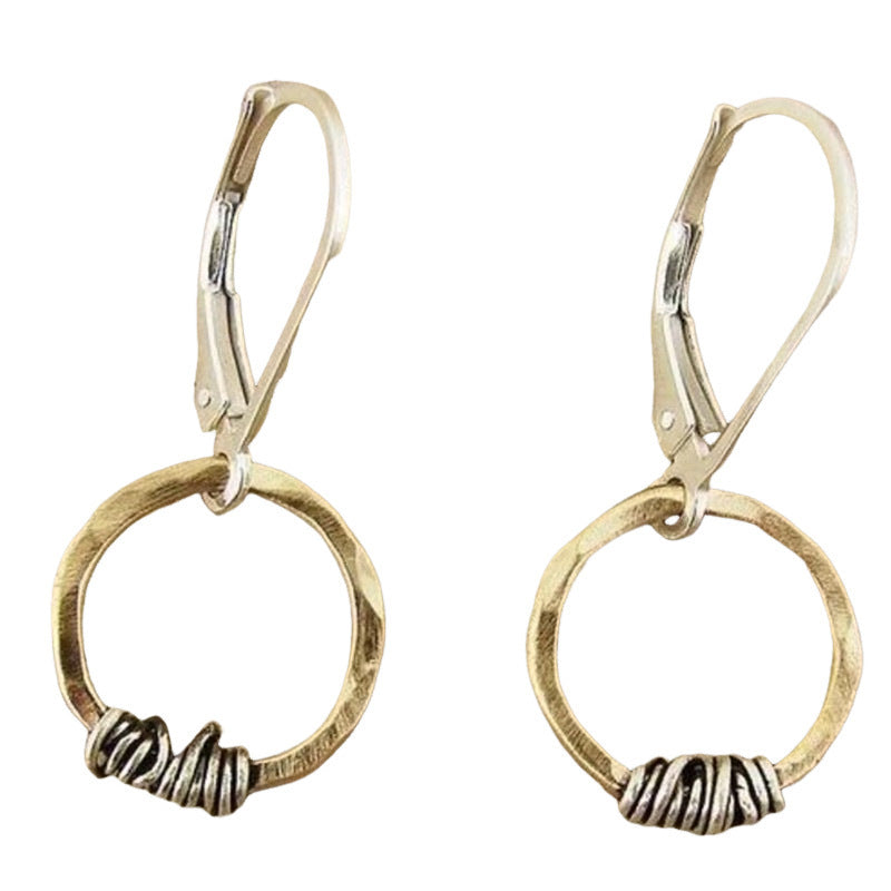 Simple Golden Hoop Hollow Hanging Creative Vintage Earrings