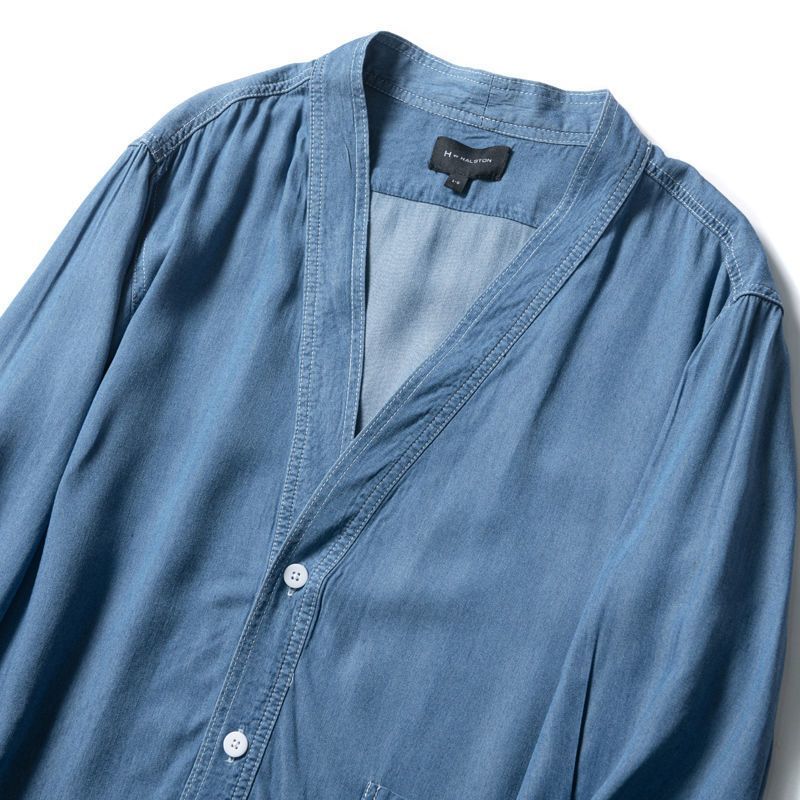 Men Three-quarter Sleeve Trendy Loose V-neck Casual Denim Coat