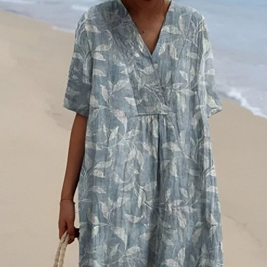Plus Size Women's Blouse Short Sleeve Dress Creative Fish Pattern Vacation Style Dress Factory