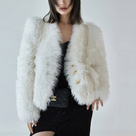 Lamb Wool Coat Women's Clothing