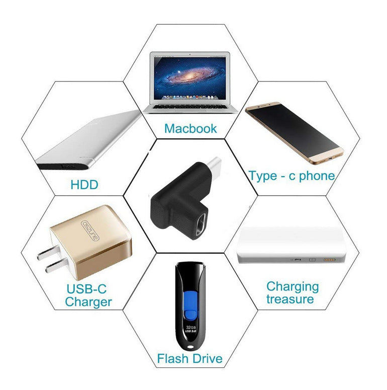 Mobile Phone Adapter Type C To USB Female Adapter 90 Degree Type C Adapter