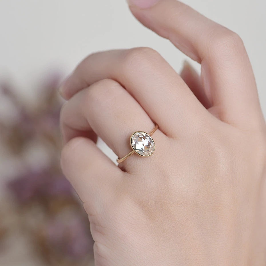 S925 Sterling Silver Gold-plated Ring For Women Light Luxury