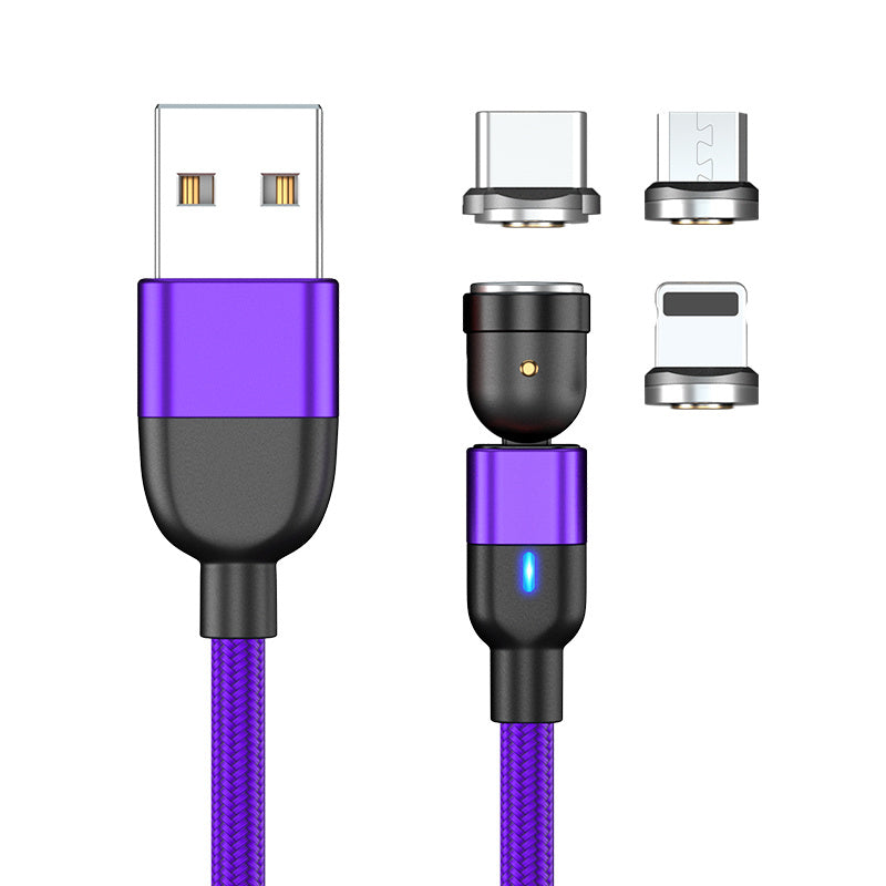 Magnetic Data Cable Threeinone 540-degree Rotation  Charging Cable Suitable