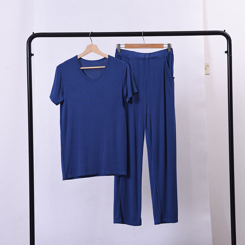 Casual Fashion Men's Short Sleeve Shorts Suit Homewear
