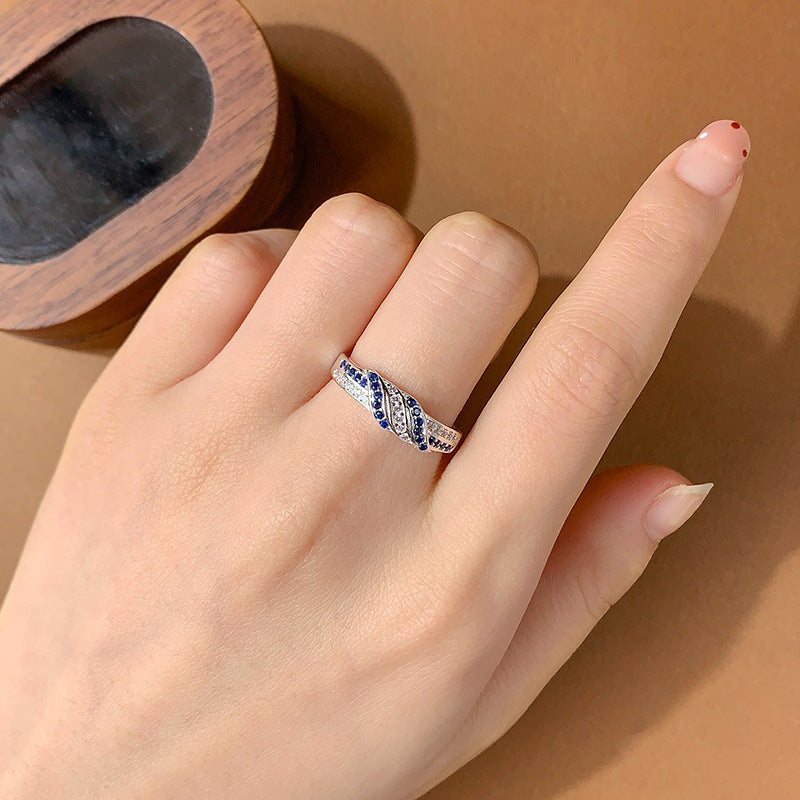 Advanced Simple And Irregular Cross Ribbon Closed Ring