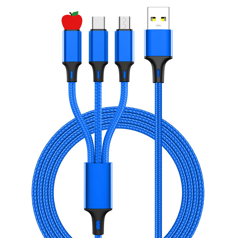 Lengthened 2 3 M Fast Charging Three-in-one Multi-head Charging Cable