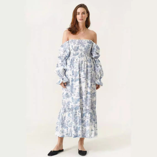 Bell Sleeve Chiffon Dress Women's Clothing