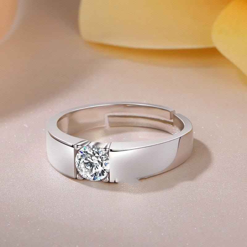 Free Size Stone Ring Wide Version Men