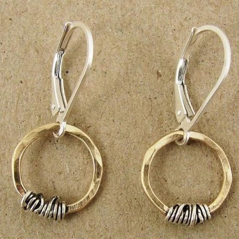 Simple Golden Hoop Hollow Hanging Creative Vintage Earrings