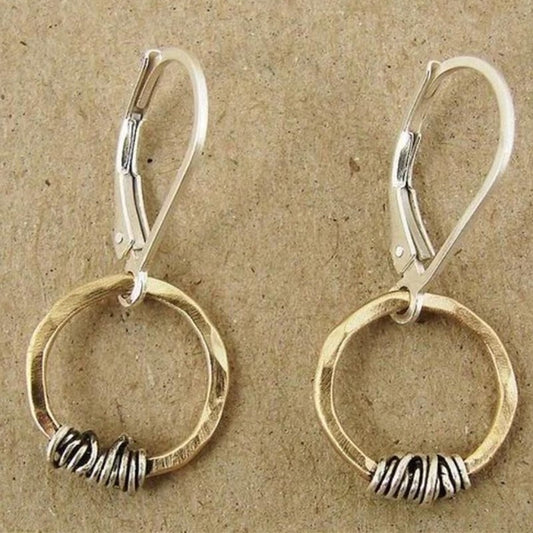 Simple Golden Hoop Hollow Hanging Creative Vintage Earrings