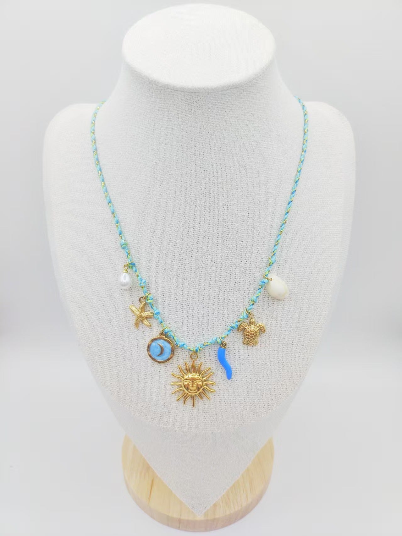 Ocean Series Starfish Shell Freshwater Pearl Pendant