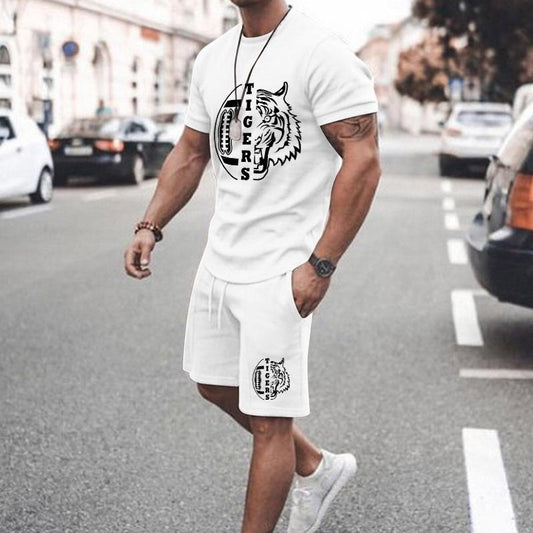 3D Digital Printing Short-sleeved Men's Shorts Suit