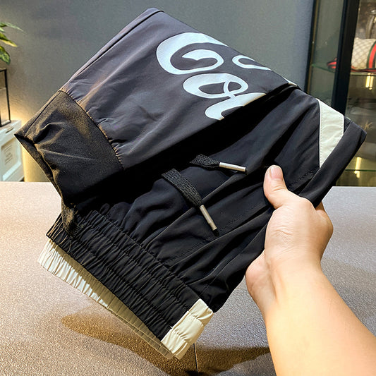 Ultra-thin Ice Silk Ankle Banded Pants Cropped Men