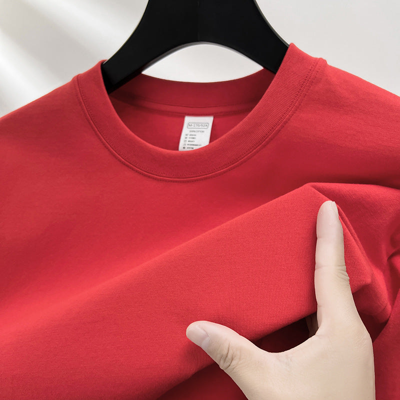 Summer New Drop Shoulder Solid Color Thin Men's T-shirt