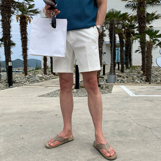 Men's Loose Straight Shorts Simple Solid Color Casual Shorts