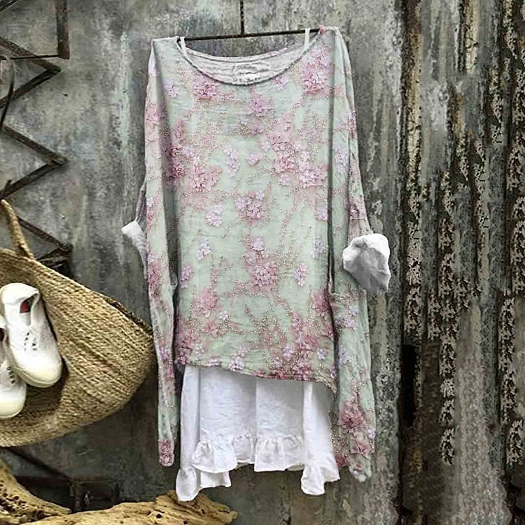 New Casual Long Sleeve Loose Printed Women's T-shirt