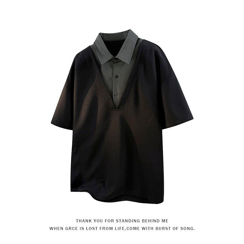 Men's Heavy Henry Collar Polo Shirt Sweater