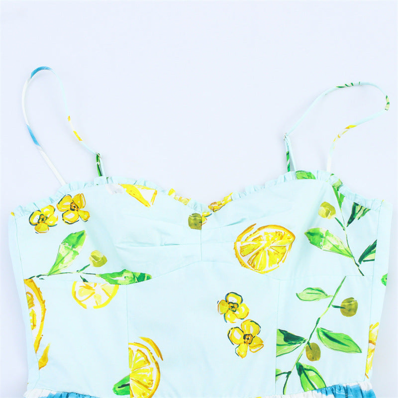Women's Clothing Lemon Printing Dress