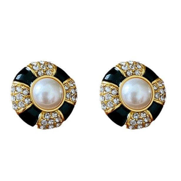 Black Series Retro Affordable Luxury High-grade Heavy Industry Earrings