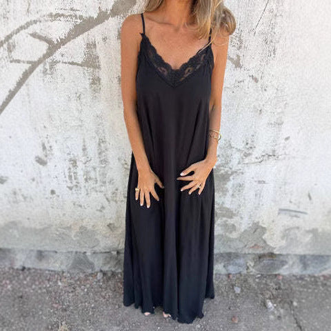 Women's Clothing Lace Splicing Sling Dress