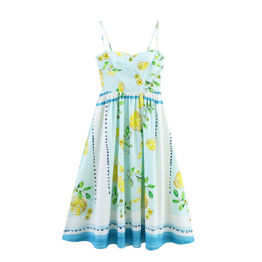 Women's Clothing Lemon Printing Dress