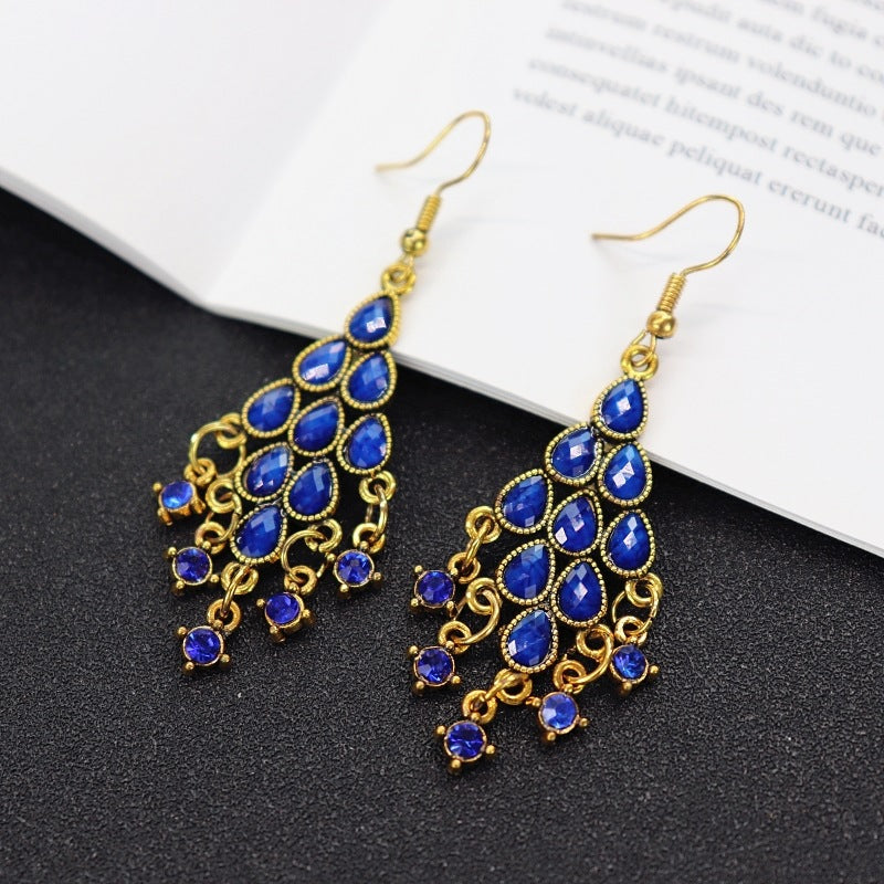 Vintage Palace Water Drop Tassel Earrings
