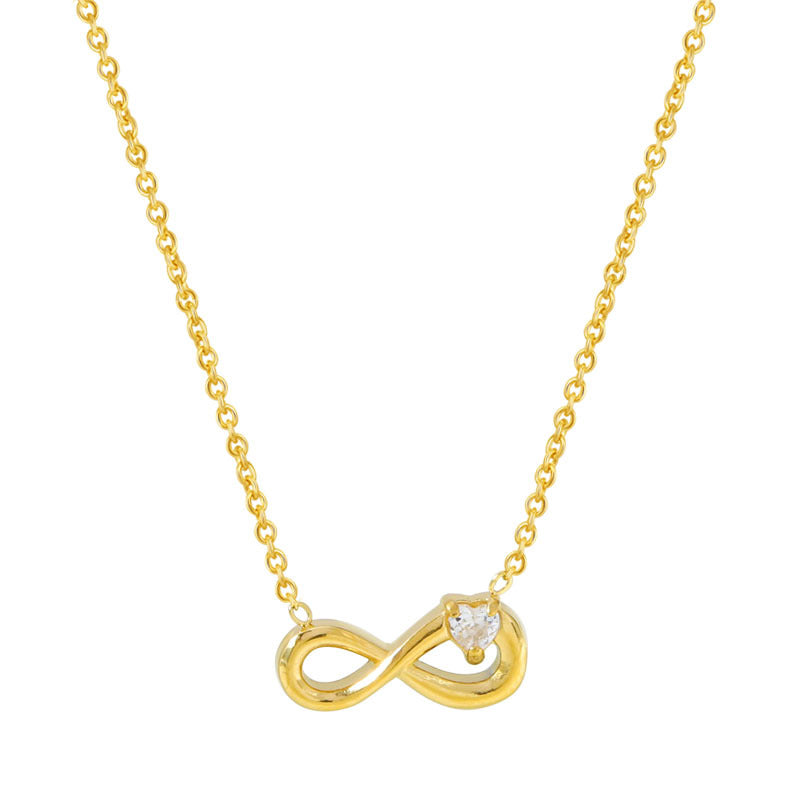 Simple Zircon Necklace Female Infinite Loop Symbol