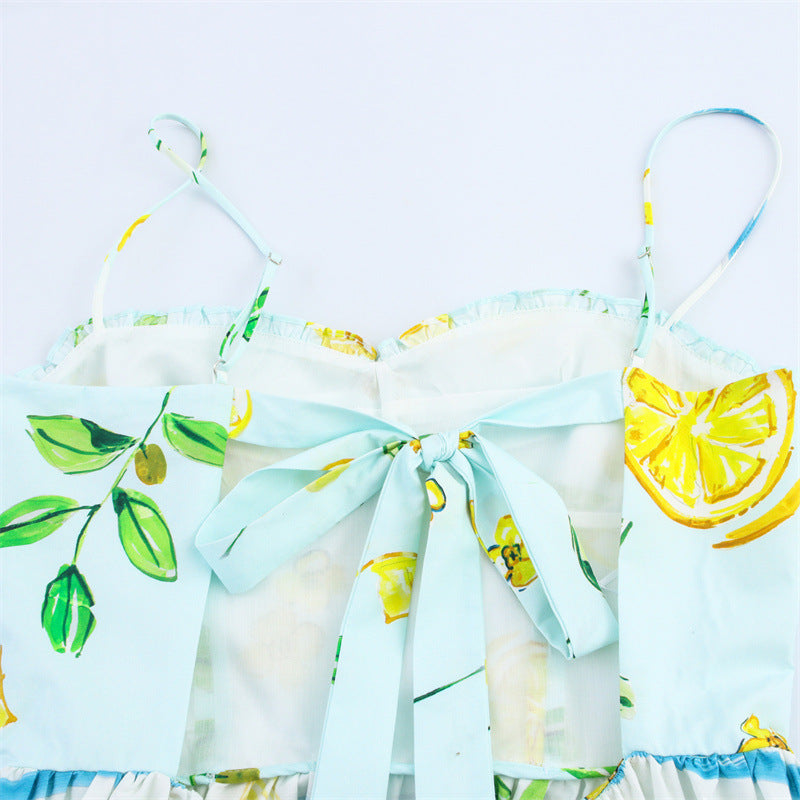 Women's Clothing Lemon Printing Dress