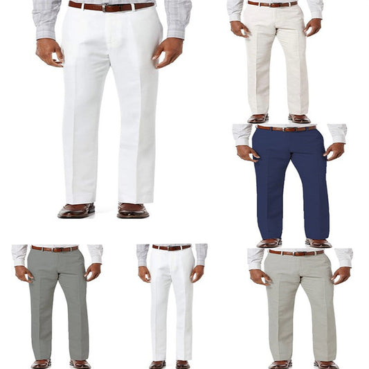 Men's Linen Slant Pockets Solid Color Breathable Trousers
