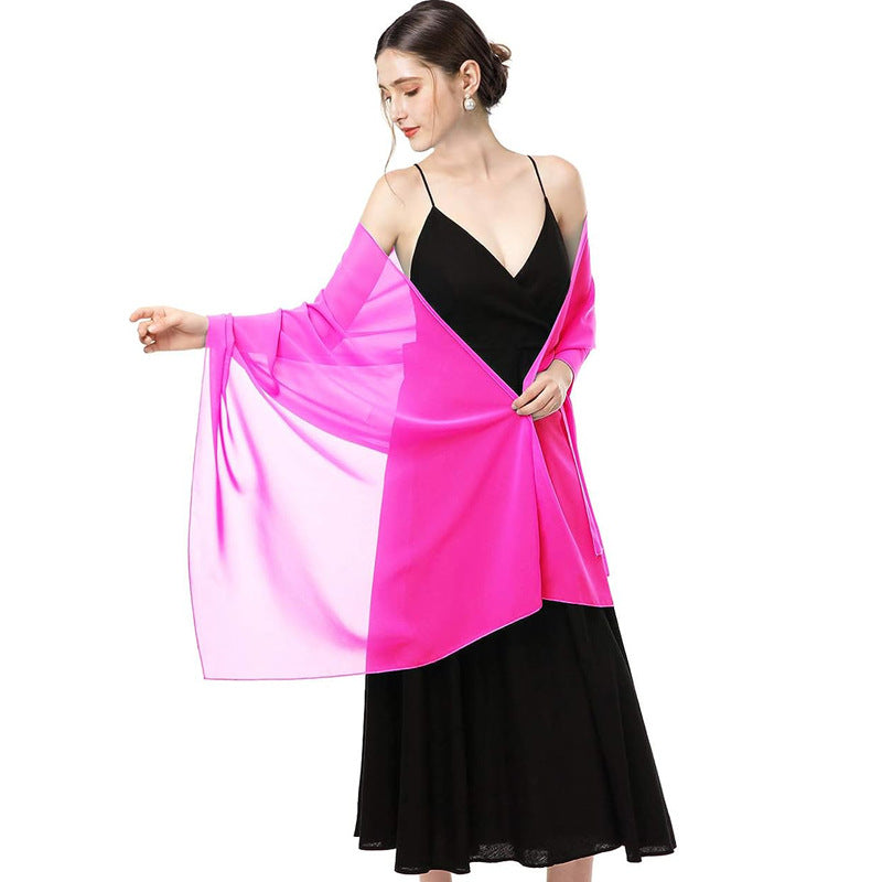 Long Thin Chiffon Shawl Scarf Dual-use
