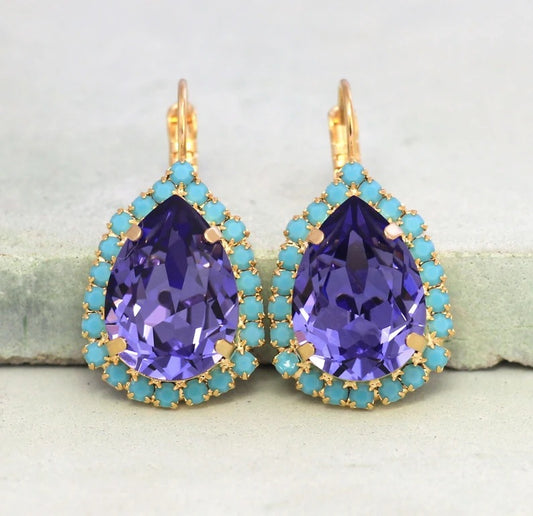 Simple Round Texture Circle Electroplated Gold Earrings