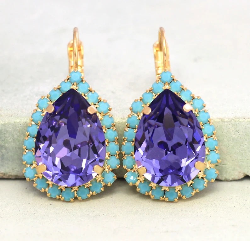 Simple Round Texture Circle Electroplated Gold Earrings