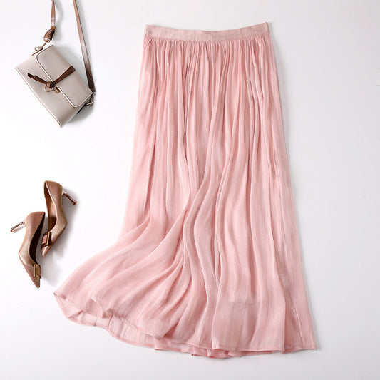 Slim Slimming Mid-length Elegant Pendant Summer Elastic Skirt