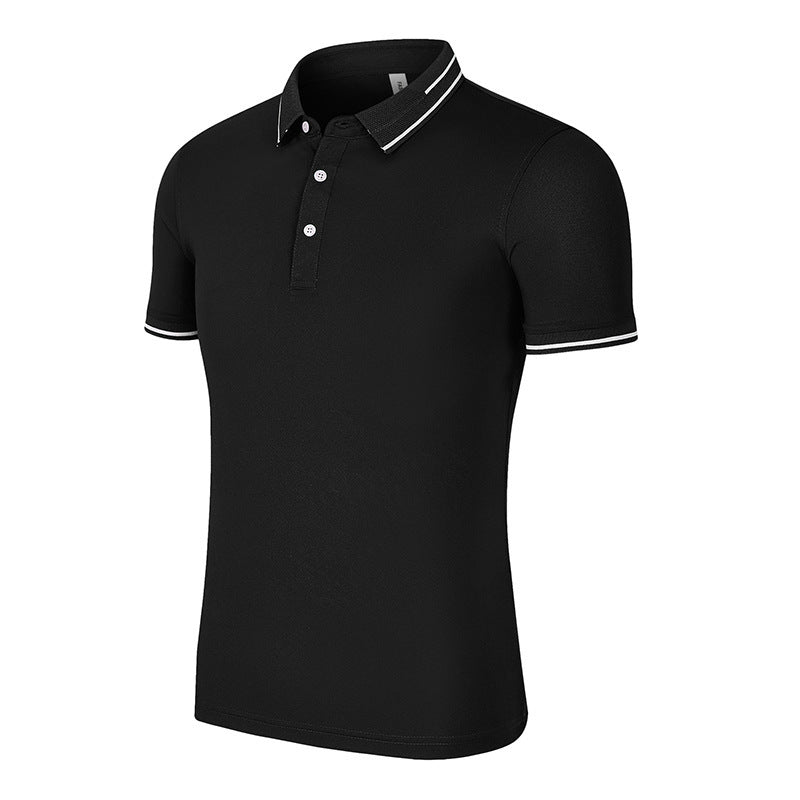 Natural Silk Lapel Polo Shirt Short Sleeve