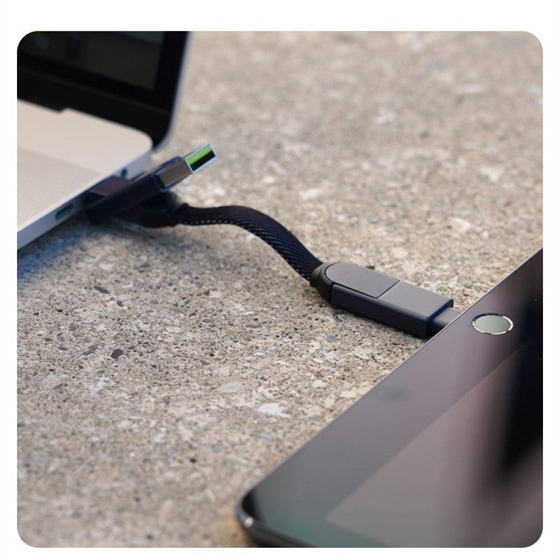 Keychain Data Cable 6 In 1 Portable Charging Cable