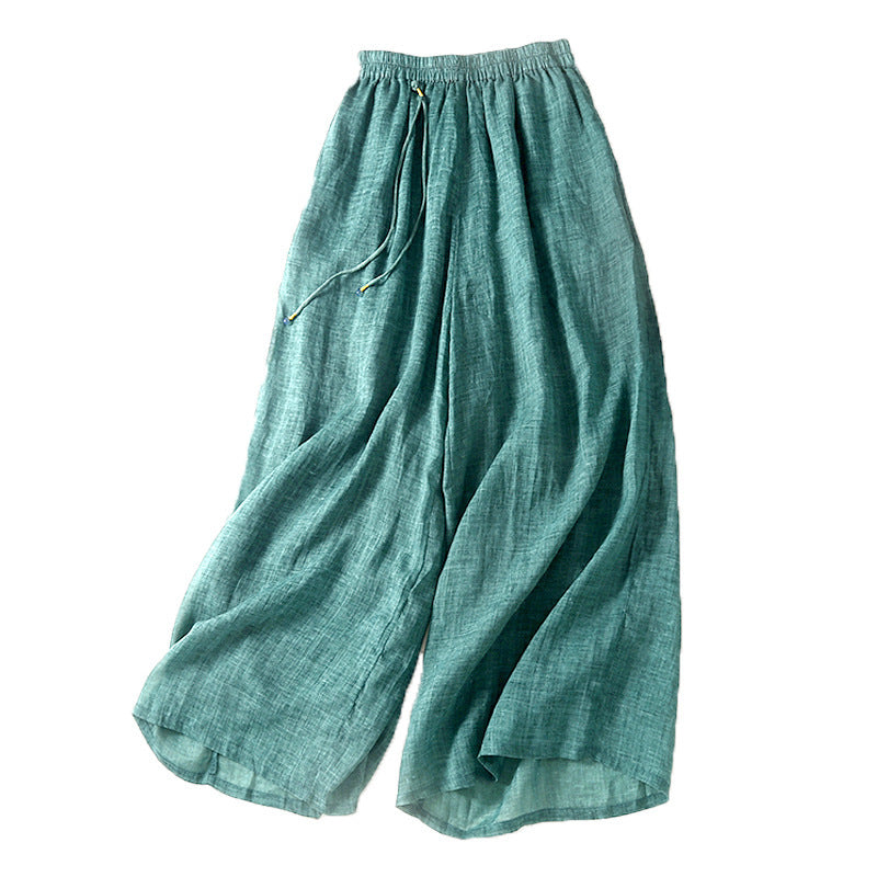 Lightweight Elegant Ramie Women's Pants Versatile Slimming Casual